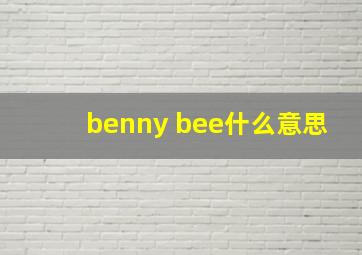 benny bee什么意思